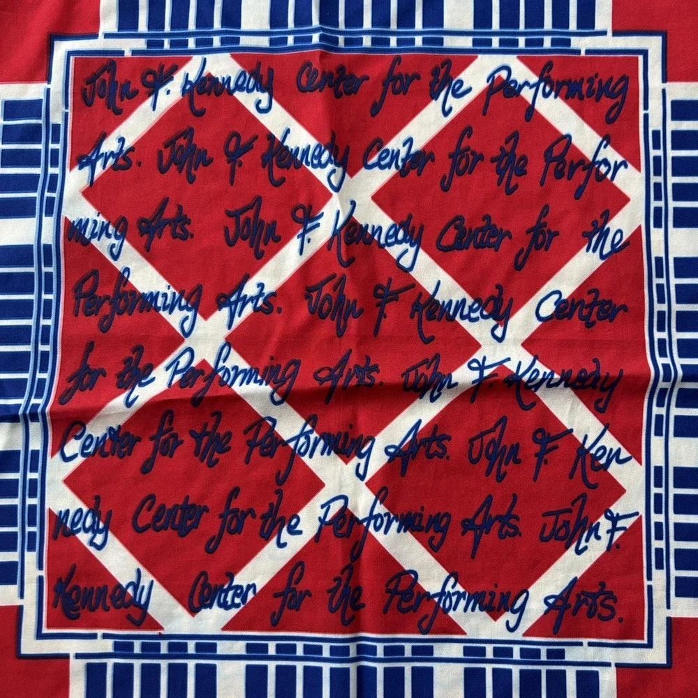 Deborah Cooper Scarf Womens One Size Red Geometric JFK Center Performing Arts